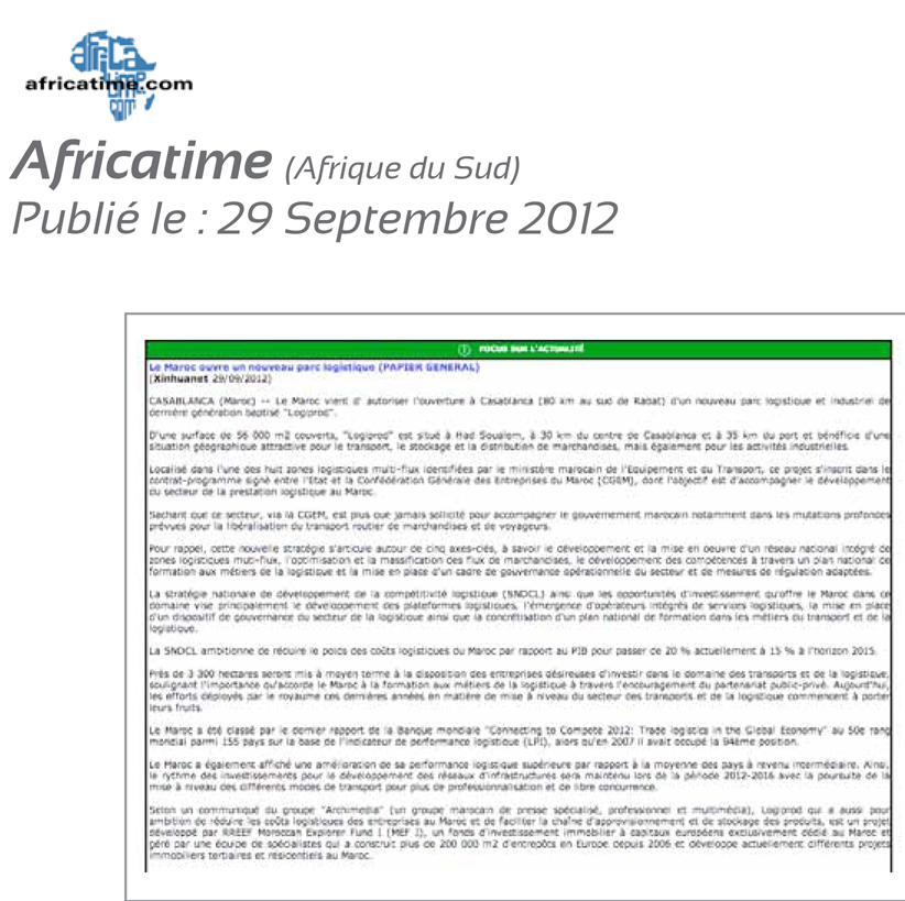 29Africatime 29 septembre 2012